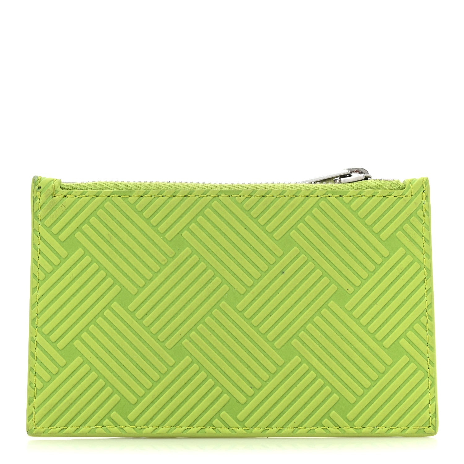 Bottega Veneta Nappa Embossed Intrecciato Zipped Card Case Kiwi 1 of 12