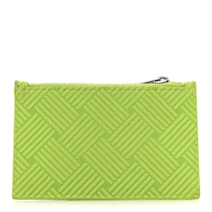 Bottega Veneta Nappa Embossed Intrecciato Zipped Card Case Kiwi 1 of 12