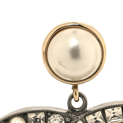 Chanel Crystal Baguette Pearl Bright Young Things CC Drop Earrings Silver 5 of 6