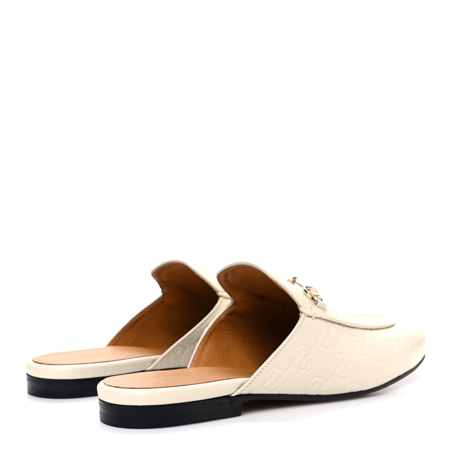 Gucci Glamour Calfskin Guccissima Womens Princetown Slippers 39.5 Mystic White 5 of 11