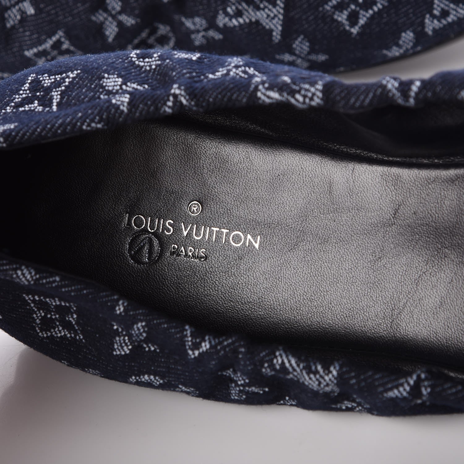 Louis Vuitton Monogram Denim Elba Ballerina Flats 39 Marine 5 of 8
