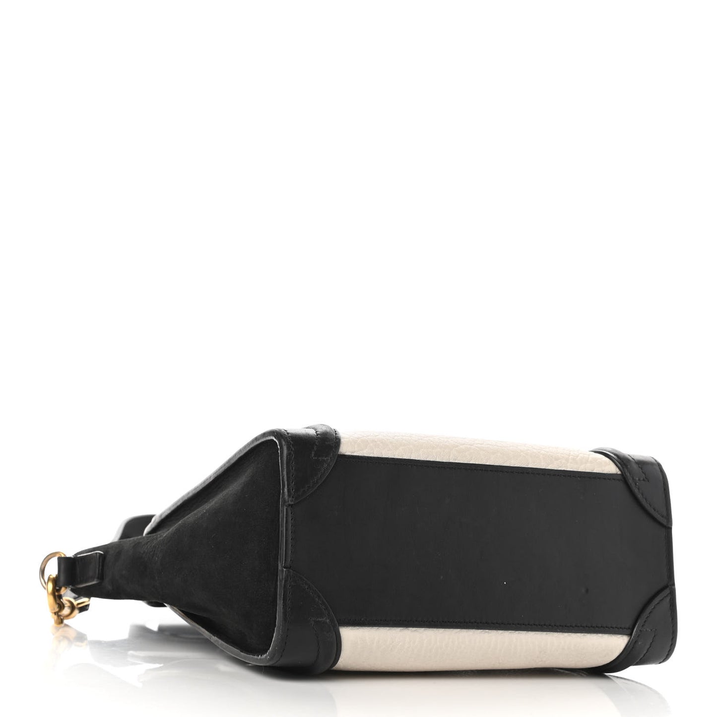 Bullhide Calfskin Nubuck Bi-Color Nano Luggage Black White