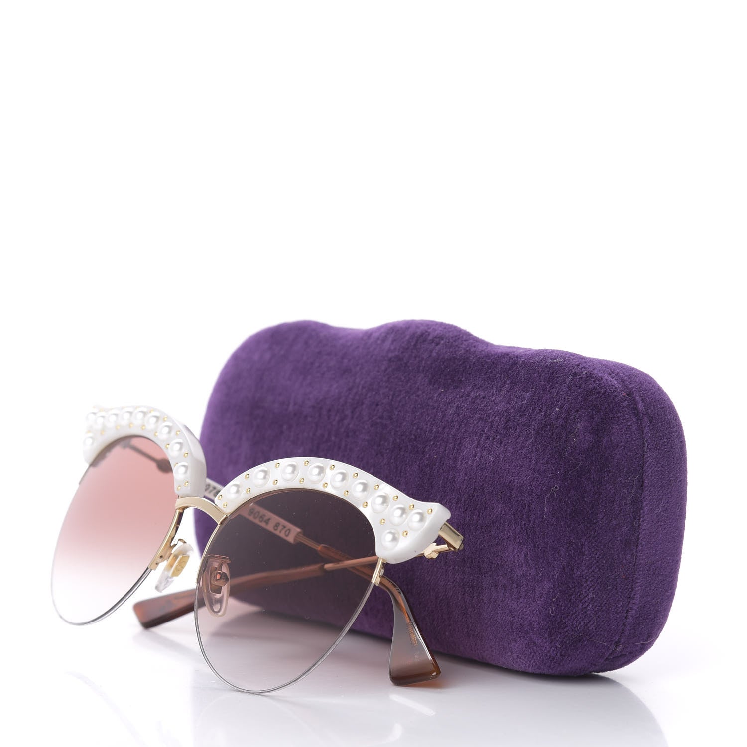 Gucci Pearl Cat Eye Sunglasses GG0212S White 8 of 8