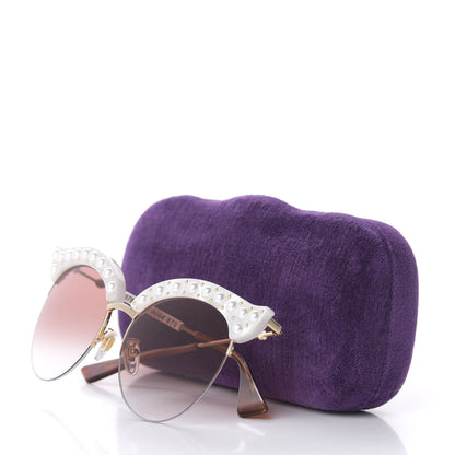 Gucci Pearl Cat Eye Sunglasses GG0212S White 8 of 8