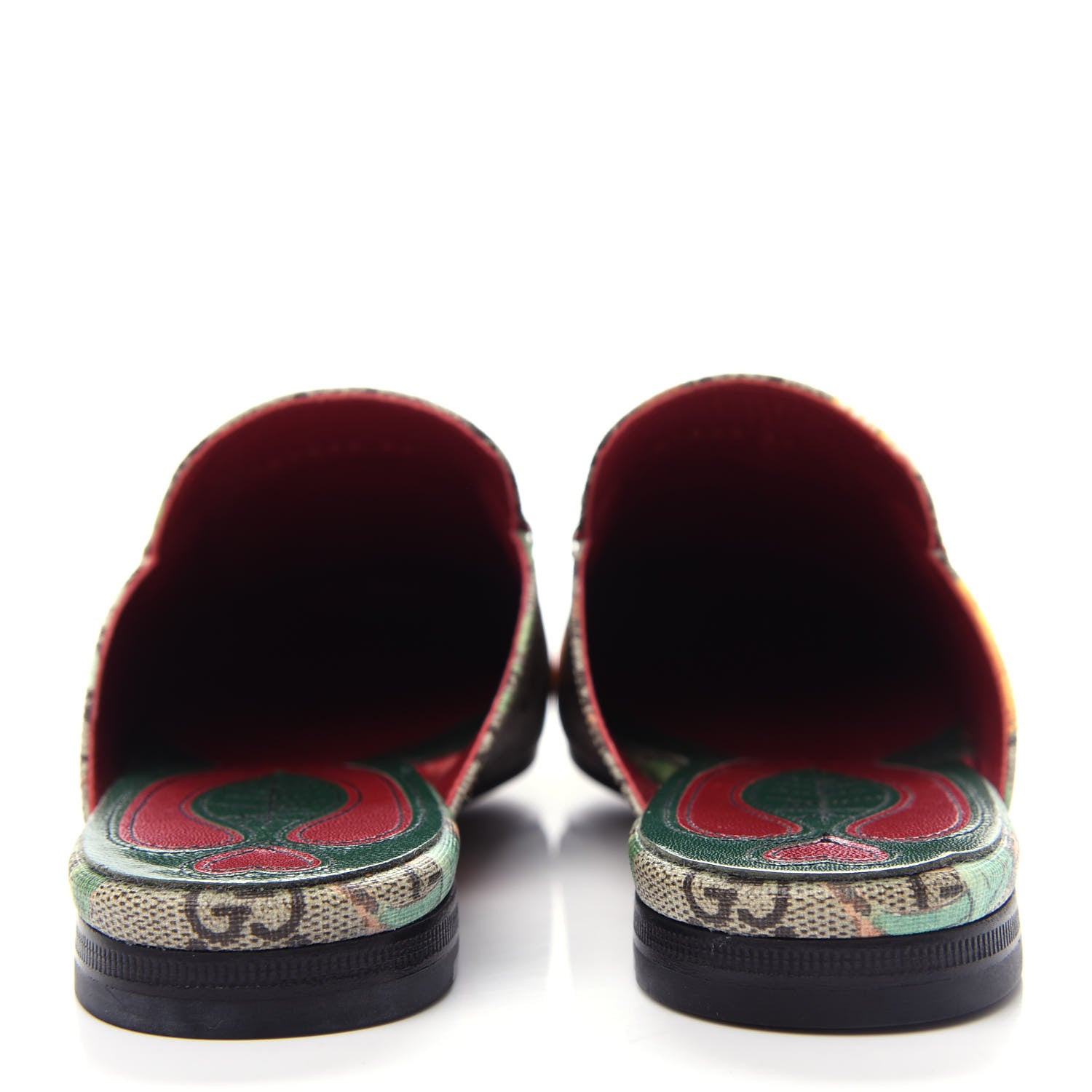 Gucci GG Supreme Monogram Tian Womens Princetown Slippers 38 Beige Ebony Multicolor 7 of 11