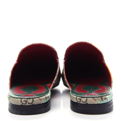 Gucci GG Supreme Monogram Tian Womens Princetown Slippers 38 Beige Ebony Multicolor 7 of 11