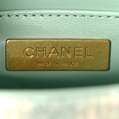 Chanel Tweed Handle Crush Top Handle Flap Bag Light Blue Ecru 6 of 12