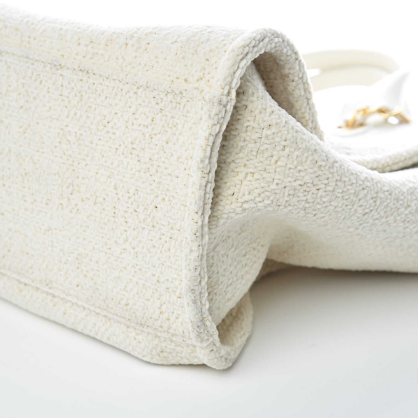 Lurex Boucle Large Deauville Tote White