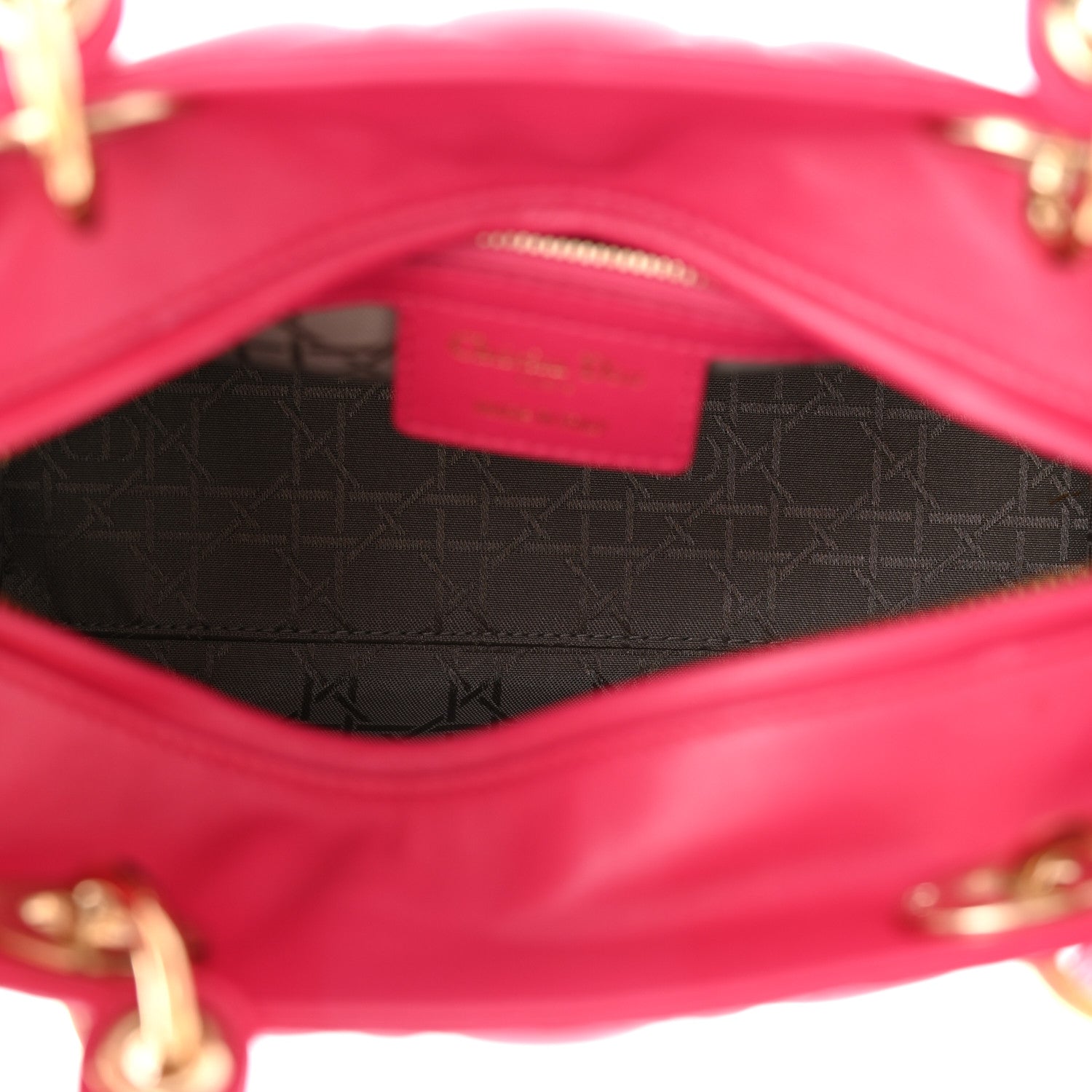 Christian Dior Lambskin Cannage Medium Lady Dior Fuchsia 5 of 10