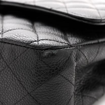 Chanel Caviar Quilted Medium Double Flap Black 12 of 13