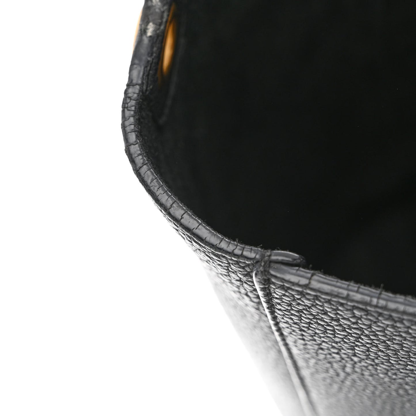 Soft Grained Calfskin Small Sangle Bucket Bag Black