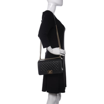 Chanel Caviar Quilted Medium Boy Flap Black 2 of 10