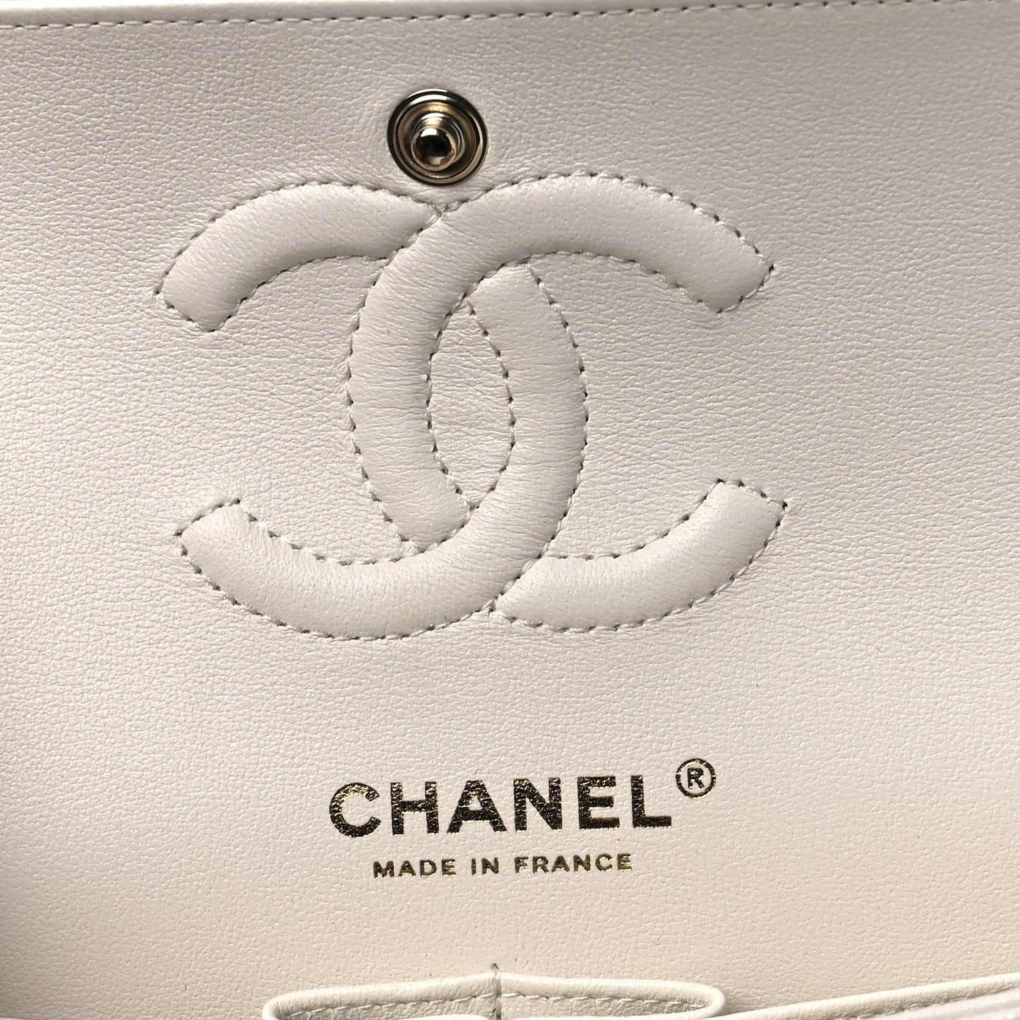 Caviar Quilted Small Double Flap White