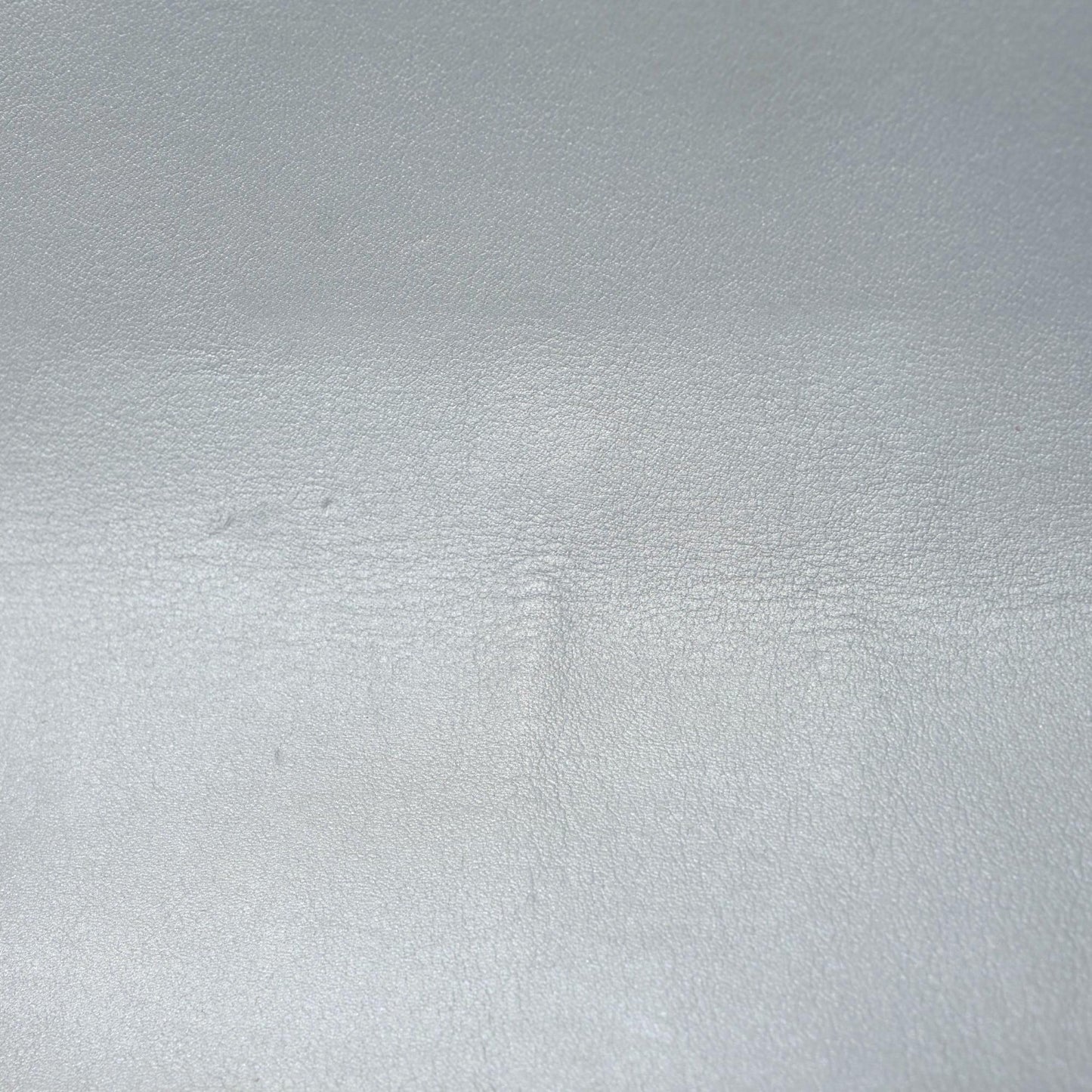 Patent Metallic Crumpled Calfskin Chevron Quilted Mini Rectangular Flap Silver