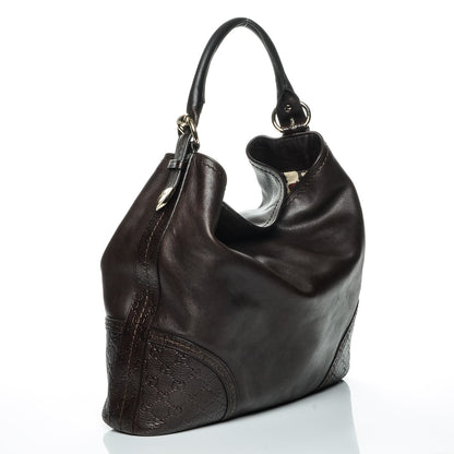 Gucci Calfskin Guccissima Trim Large Signoria Hobo Dark Brown 2 of 16