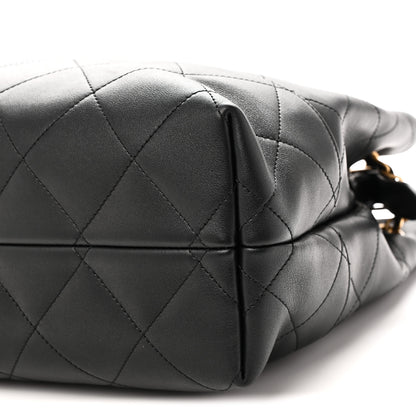 Chanel Calfskin Quilted Small Coco Base Shopping Bag Black 10 of 11