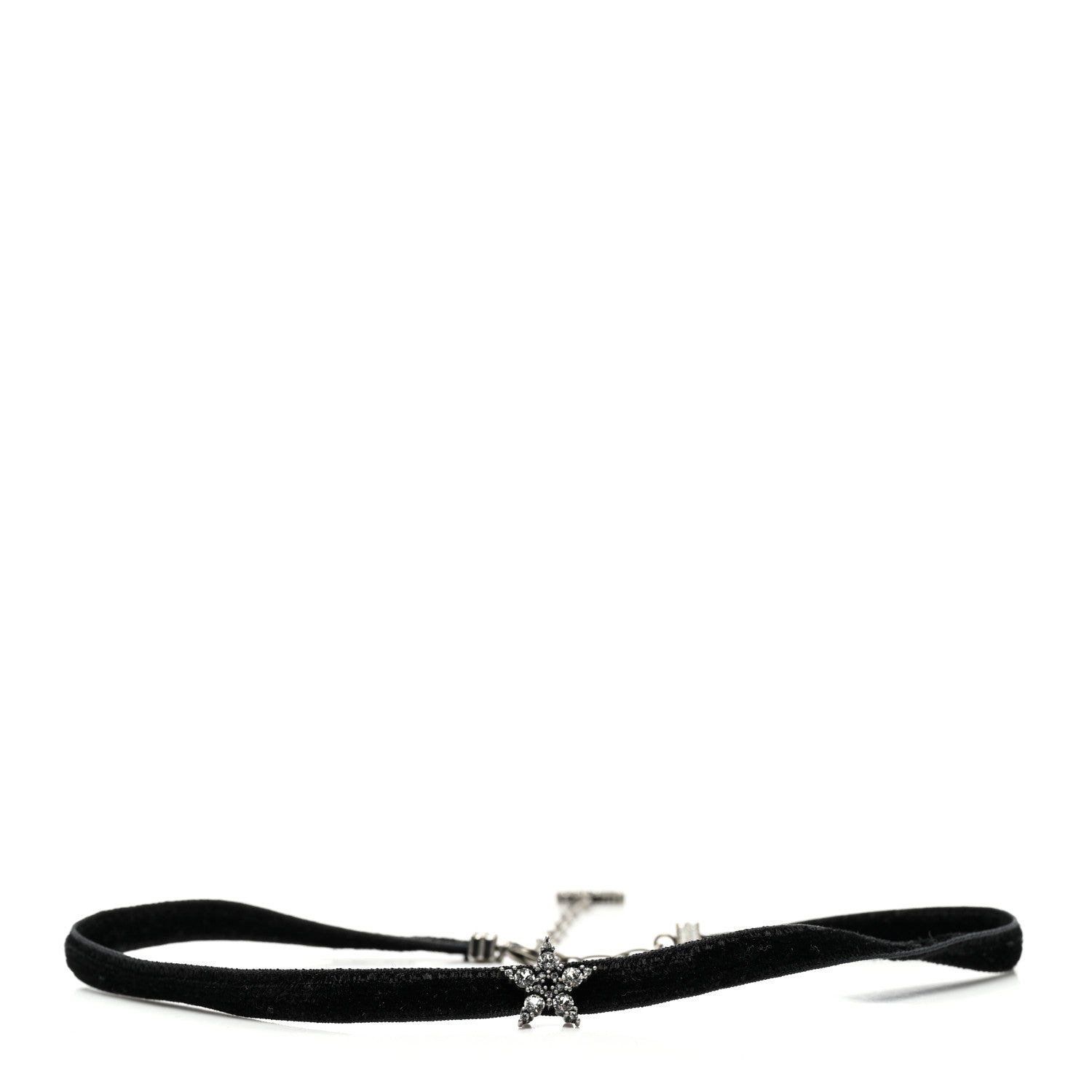 Christian Dior Velvet Crystal Star Choker Necklace Black 1 of 5
