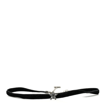 Christian Dior Velvet Crystal Star Choker Necklace Black 1 of 5