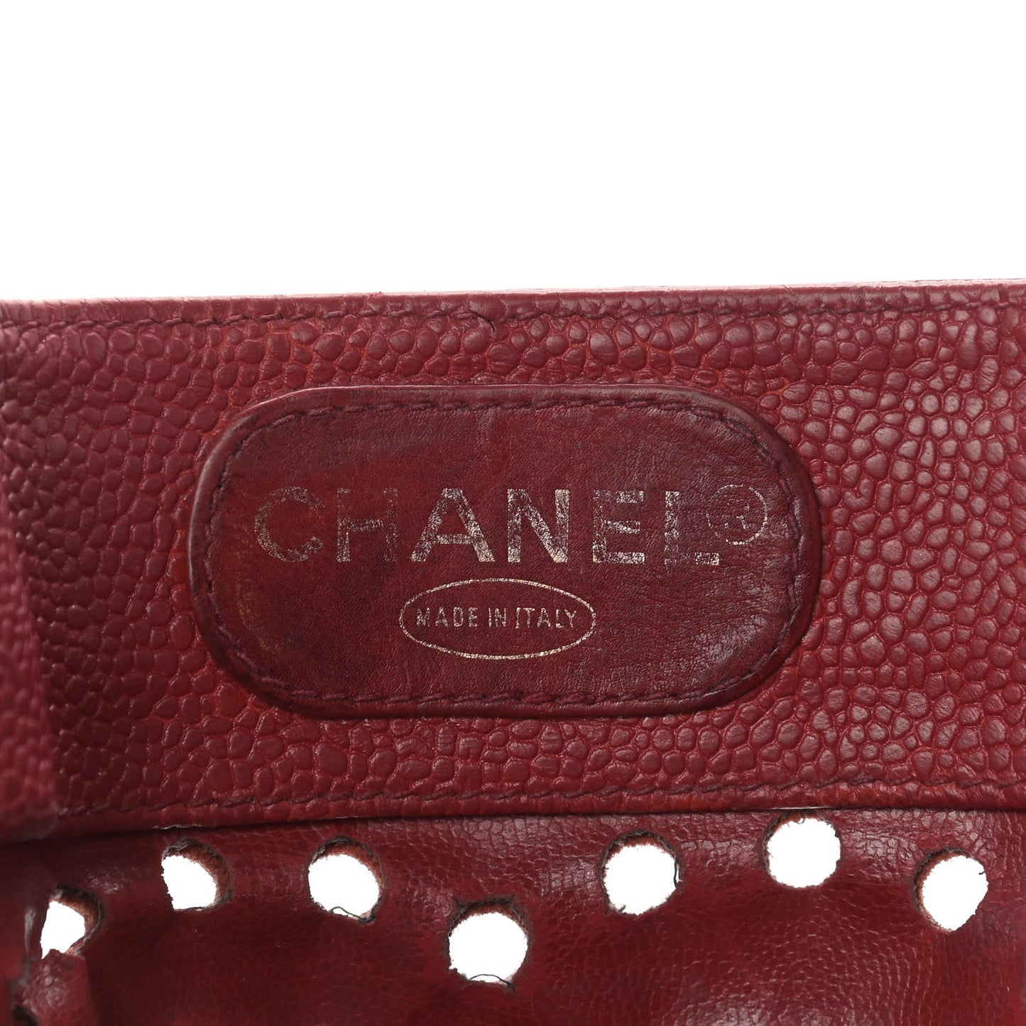 Caviar Perforated CC Tote Red
