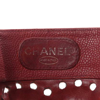 Chanel Caviar Perforated CC Tote Red 7 of 16