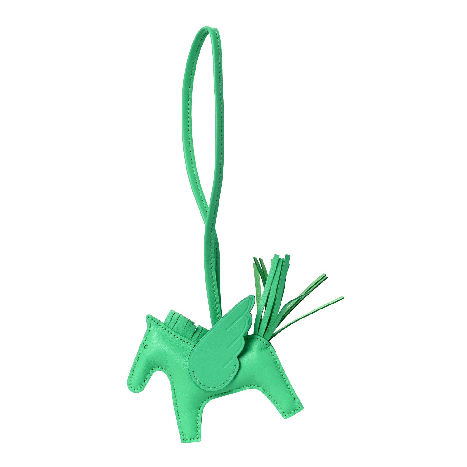 Hermes Milo Lambskin Grigri Rodeo Pegase Horse Bag Charm PM Vert Comics 1 of 4