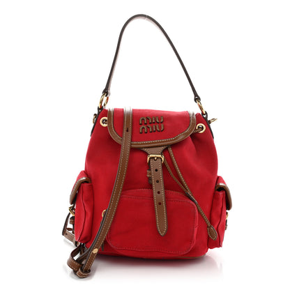 Miu Miu Canapa Soft Calfskin Mini Backpack Rosso Brandy 1 of 12