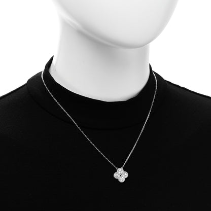 Van Cleef & Arpels 18K White Gold Diamond Vintage Alhambra Pendant Necklace 2 of 7