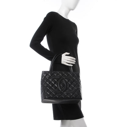 Chanel Caviar Quilted Medallion Tote Black 2 of 7