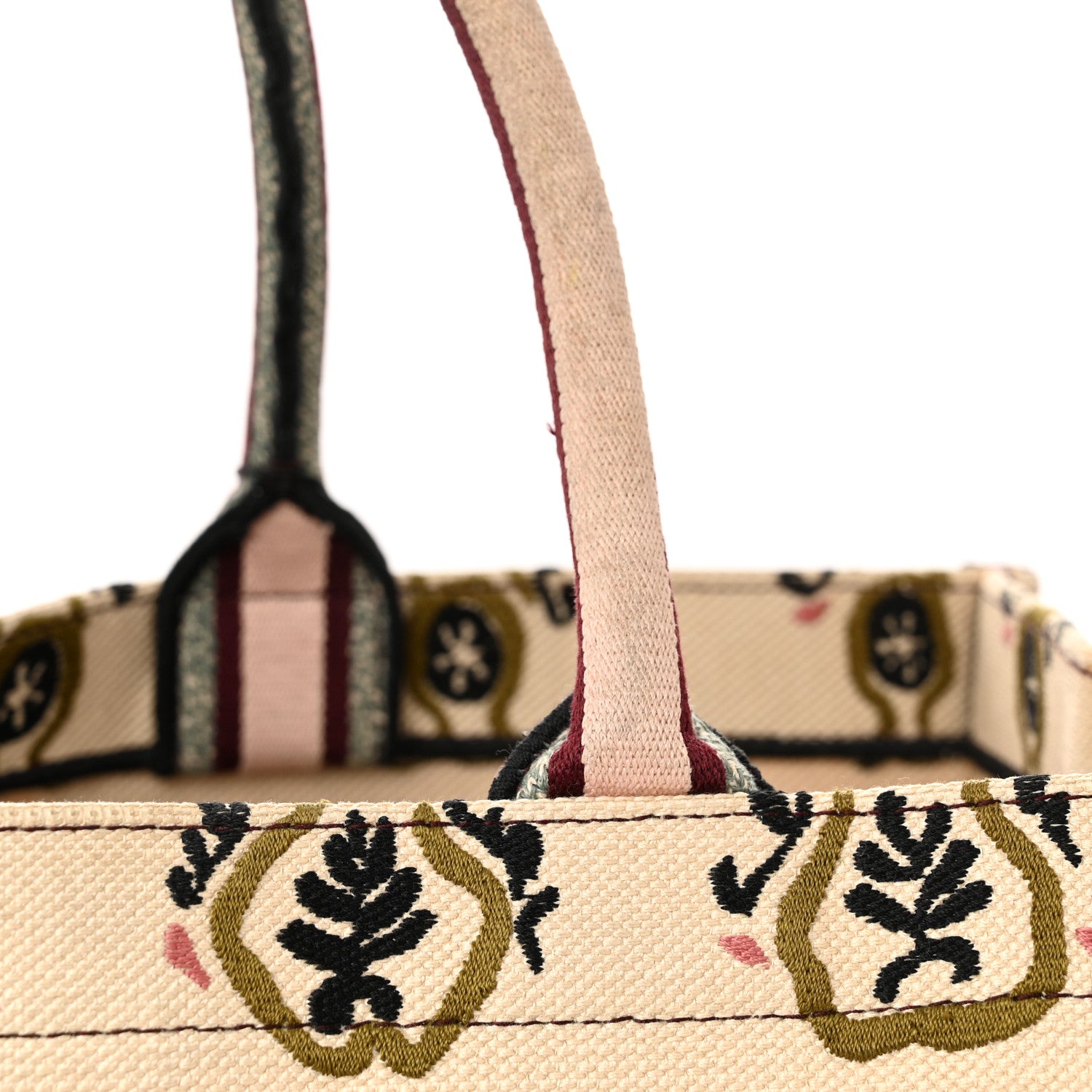 Christian Dior Canvas Embroidered Geometric Book Tote Multicolor 12 of 13