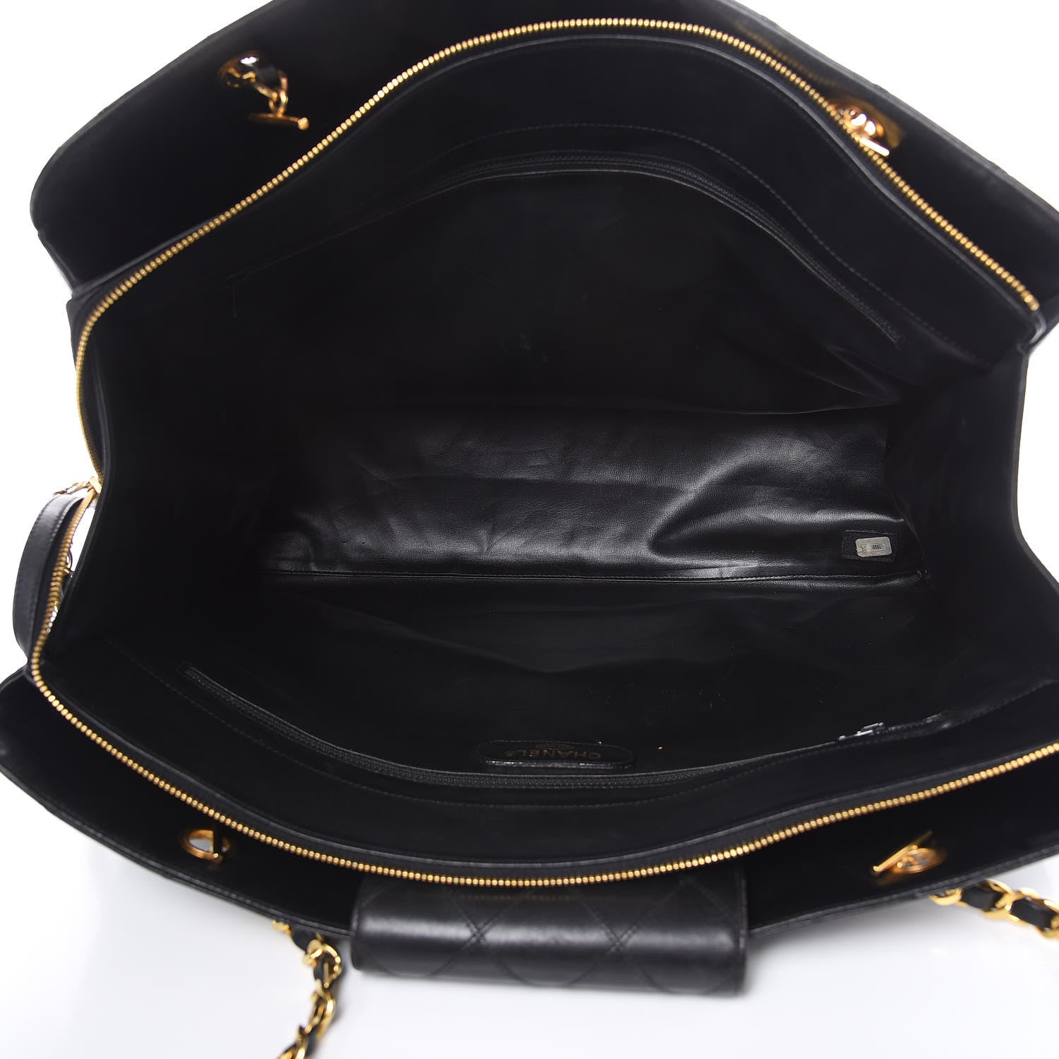 Chanel Calfskin Stitched XL Weekender Black 5 of 24