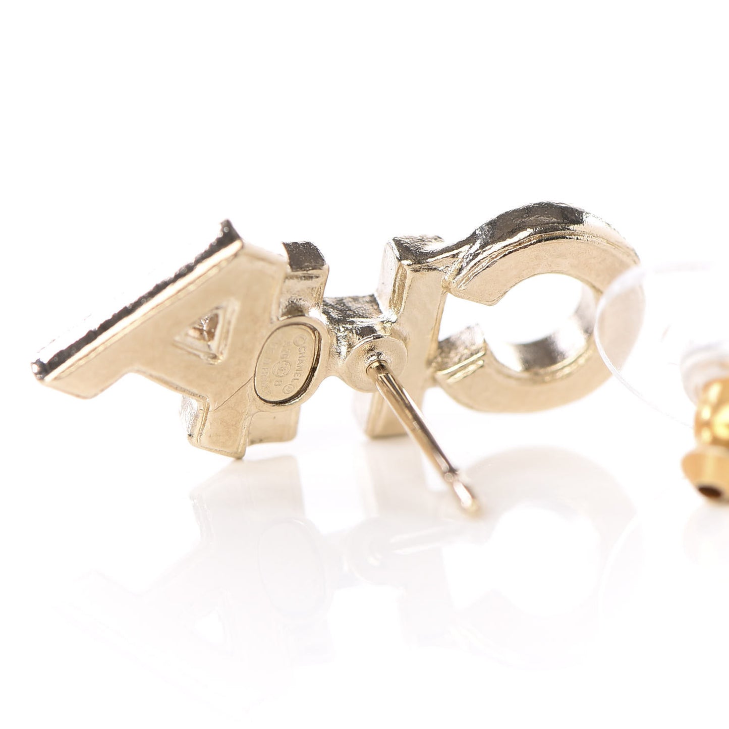 Crystal Pearl Signature Stud Earrings Gold