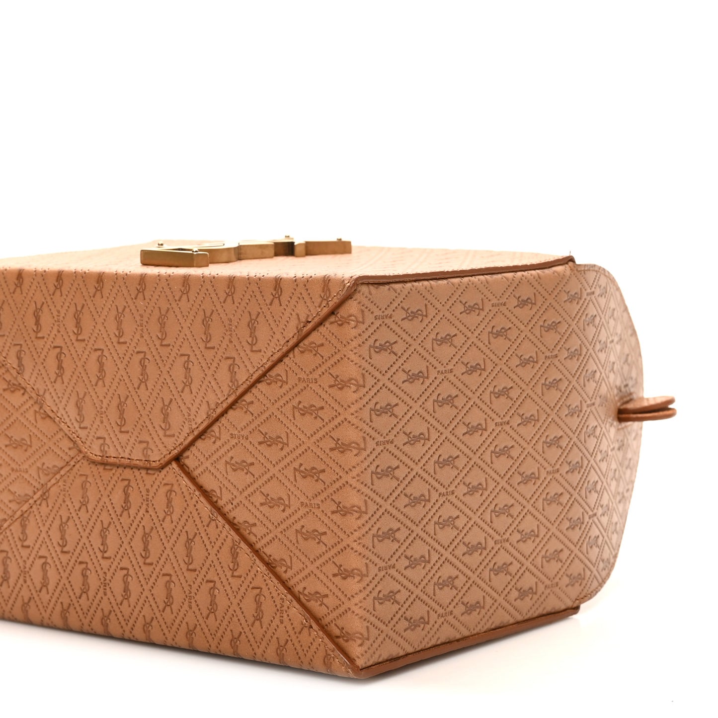 Calfskin Monogram Take Away Box Dusty Vintage Brown Gold
