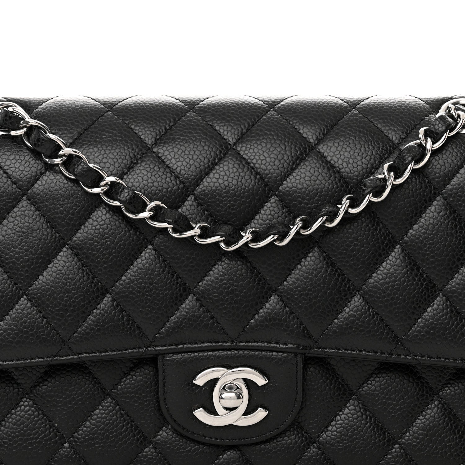 Chanel Caviar Quilted Medium Double Flap Black 8 of 16