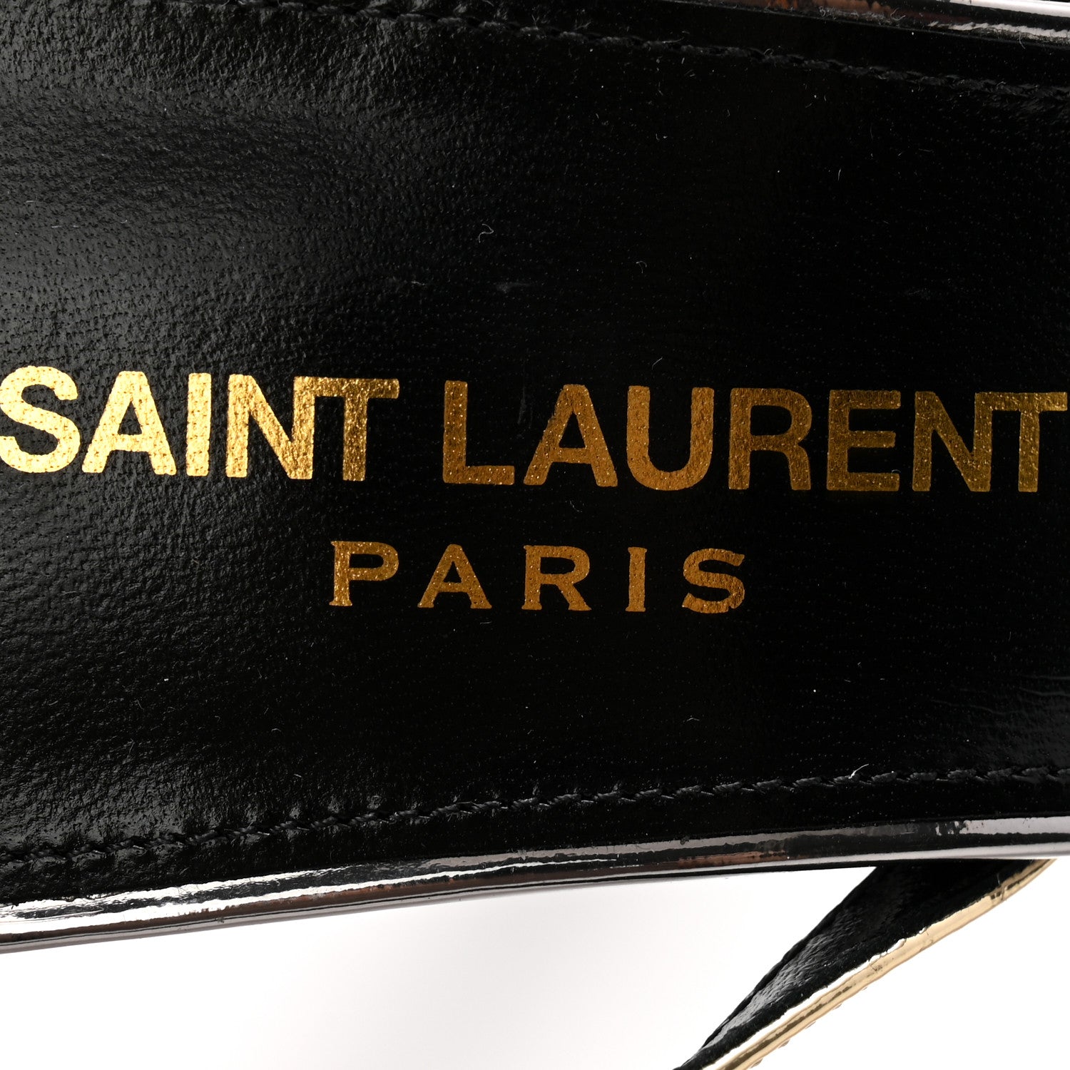 Saint Laurent Metallic Patent Pam 110 Sandals 36 Old Gold 6 of 8