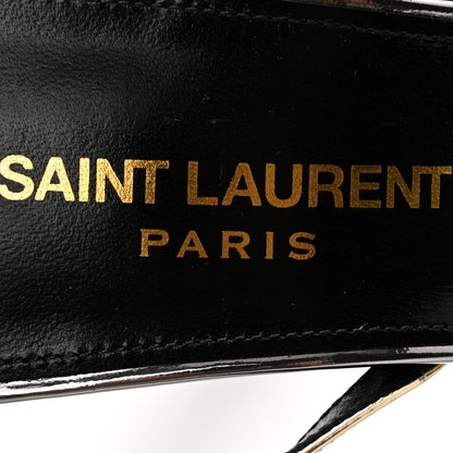 Saint Laurent Metallic Patent Pam 110 Sandals 36 Old Gold 6 of 8