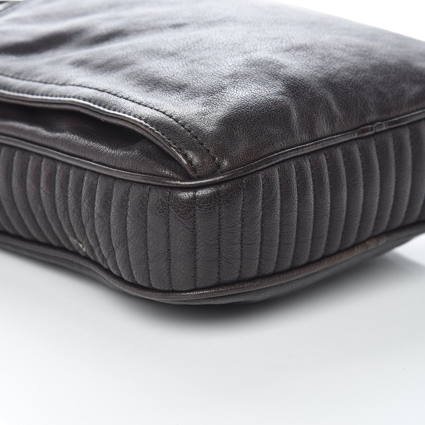 Grained Buffalo Messenger Bag Dark Brown
