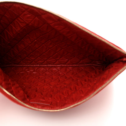 Chanel Lambskin Quilted Large Casino Beauty CC Cosmetic Case Red 5 of 7