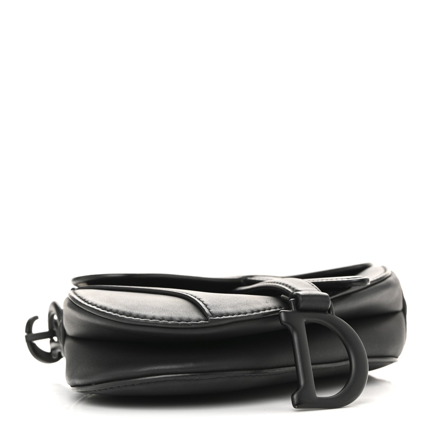 Ultra Matte Calfskin Mini Saddle Bag Black