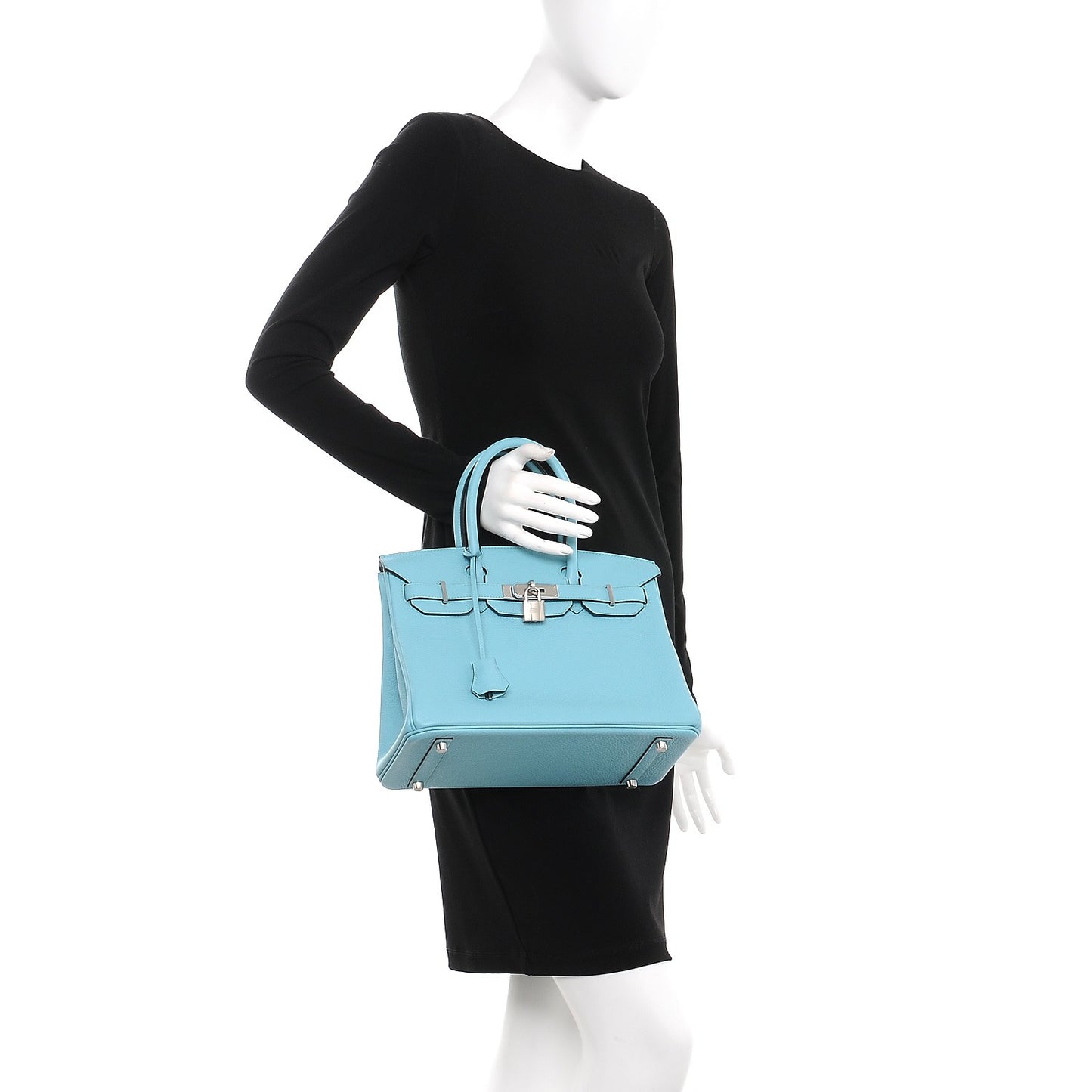 Taurillon Clemence Birkin 30 Bleu Atoll