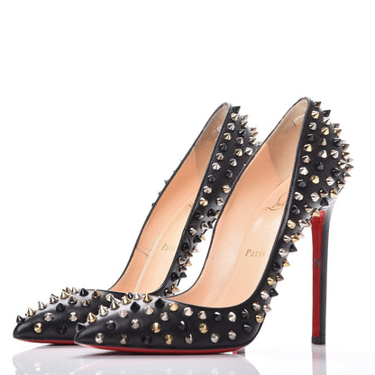 Christian Louboutin Kid Pigalle Plato Spikes 120 Pumps 37.5 Black 2 of 10