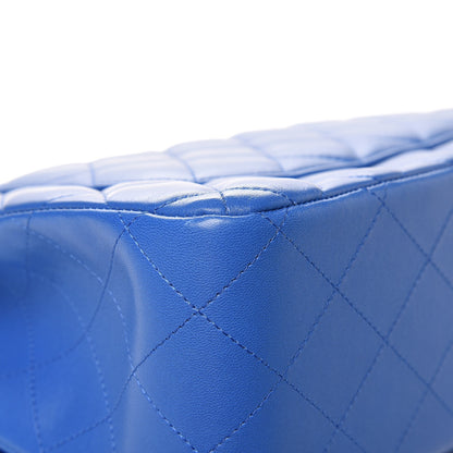 Chanel Lambskin Quilted Jumbo Double Flap Blue 10 of 11