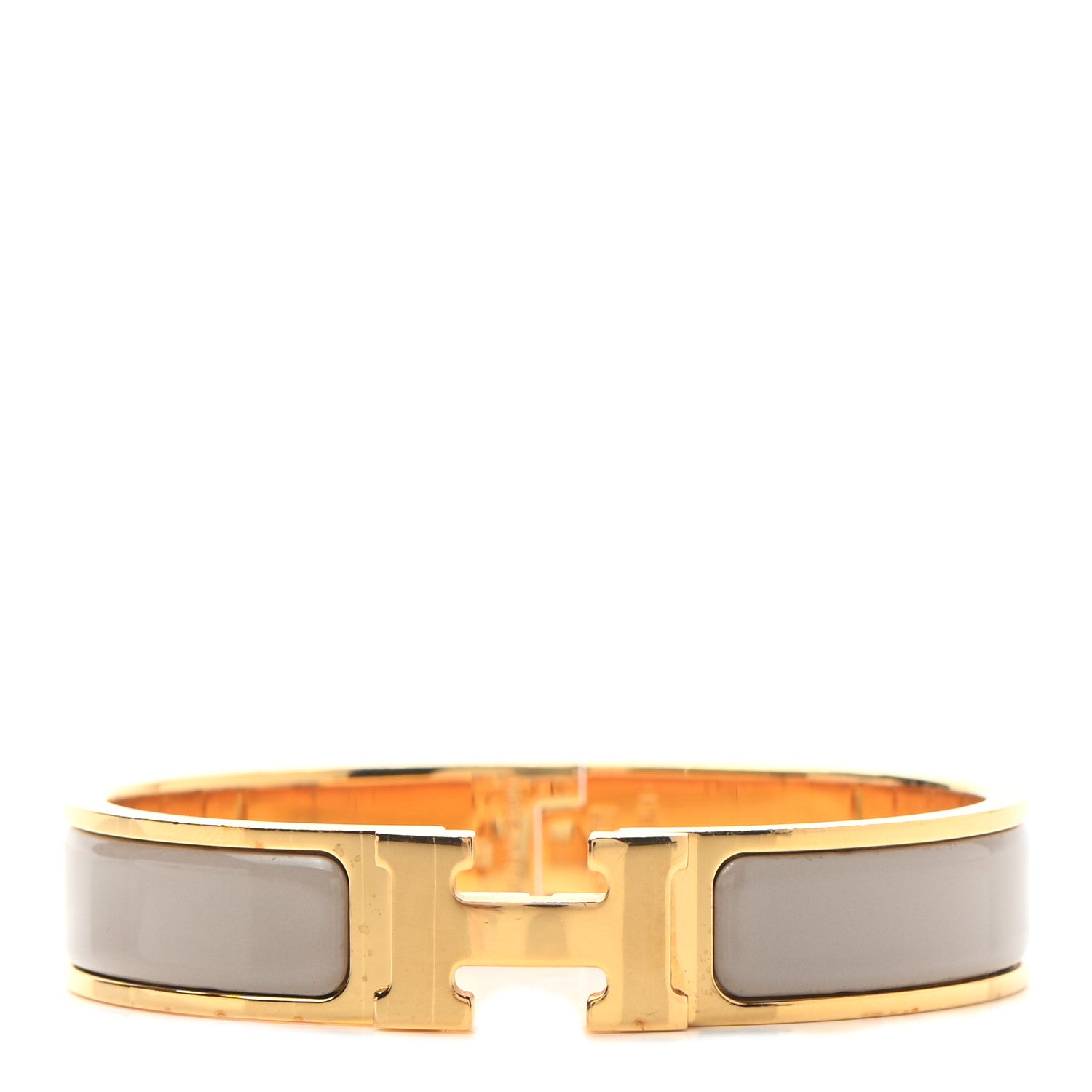 Hermes Enamel Narrow Clic Clac H Bracelet PM Marron Glace 1 of 6