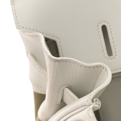 Hermes Swift Toile Birkin 35 White Vert Miliatire 13 of 20