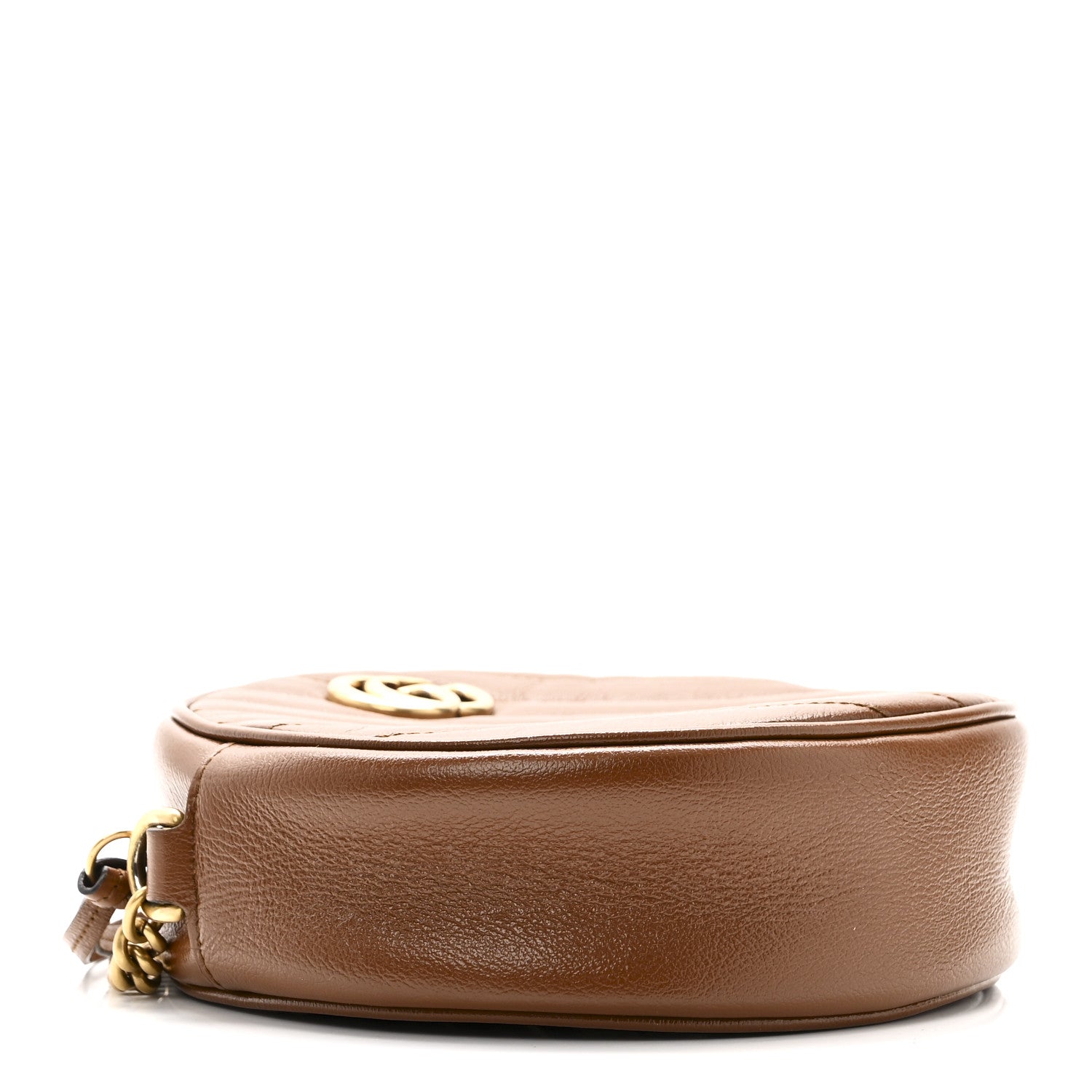 Gucci Azalea Calfskin Matelasse Diagonal Mini GG Marmont Round Shoulder Bag Cuir 4 of 10