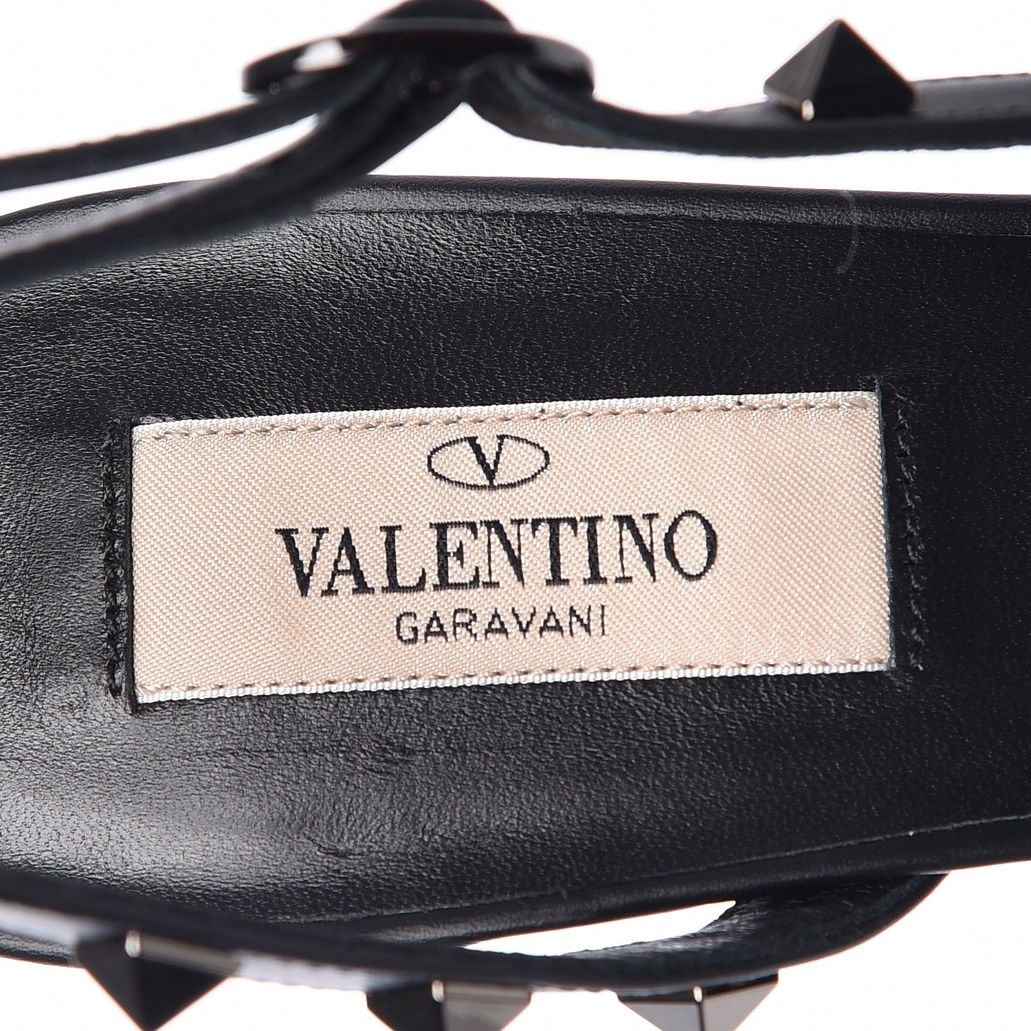 Valentino Garavani Wrinkled Patent Rockstud Half D'Orsay Slingback 50mm Pumps 38.5 Black 7 of 9