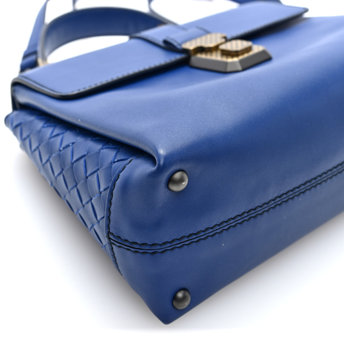 Bottega Veneta Nappa Small Piazza Bag Sapphire 7 of 8