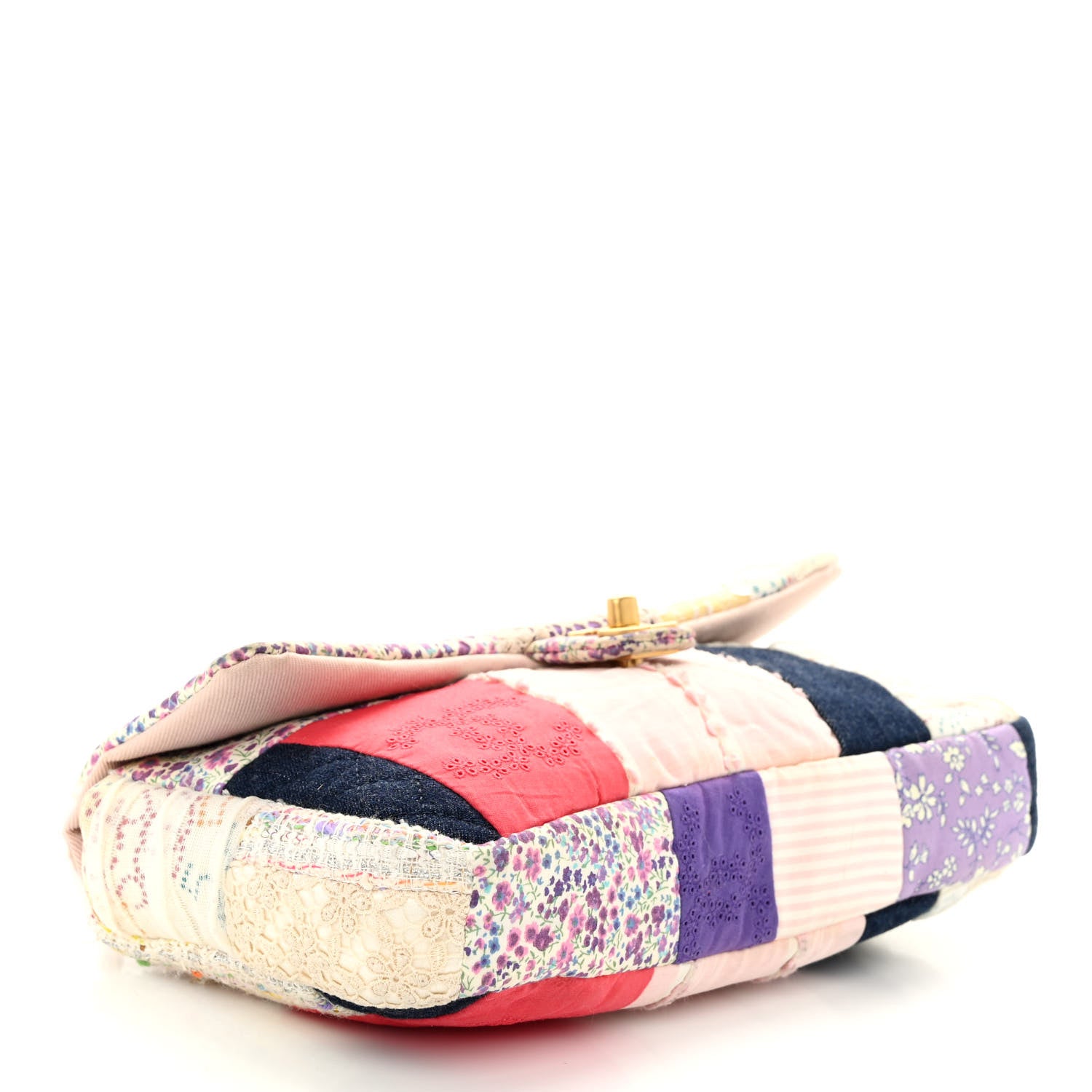 Chanel Fabric Patchwork Medium Flap Bag Pink 4 of 12