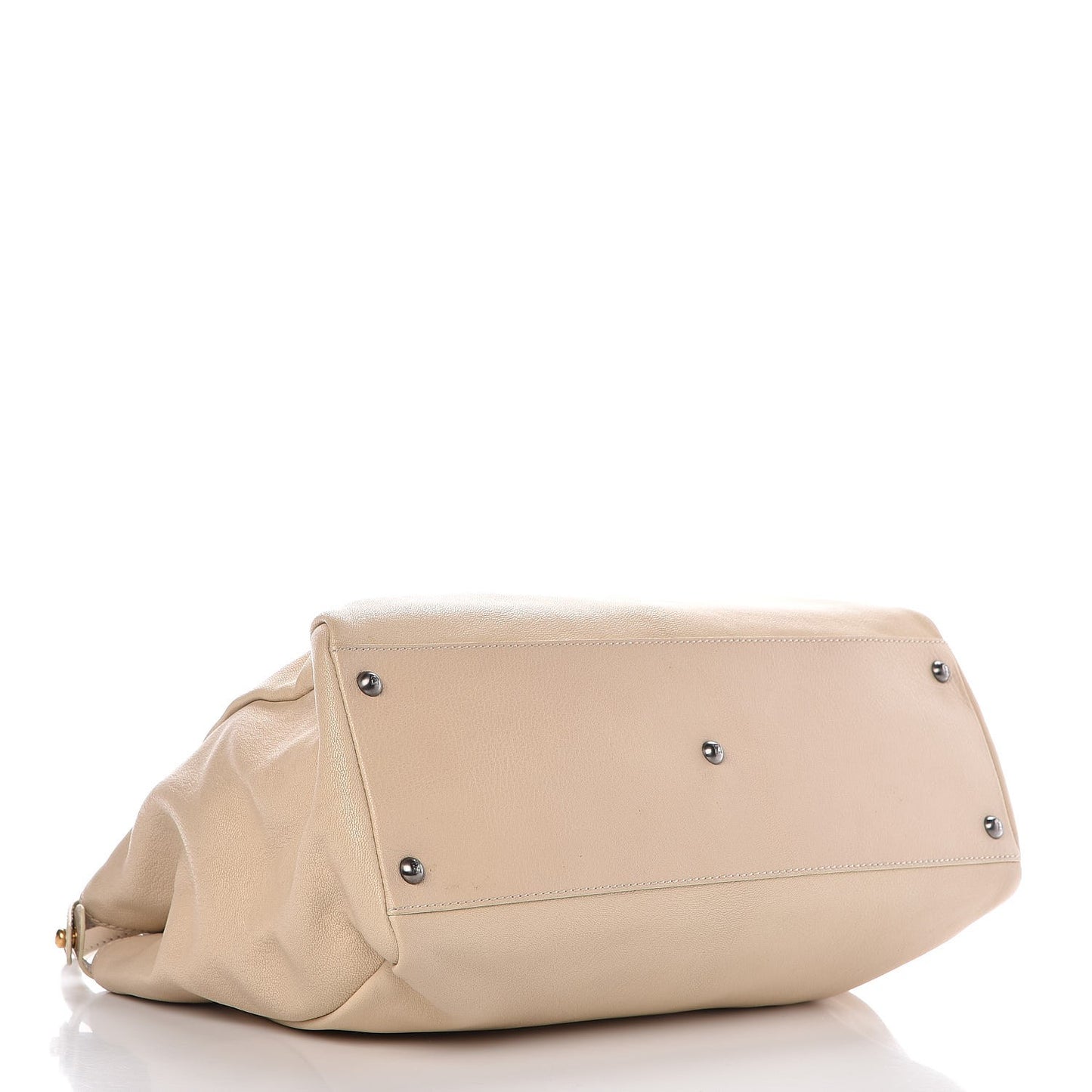 Goatskin Large Peekaboo Iconic Satchel Grigio Black