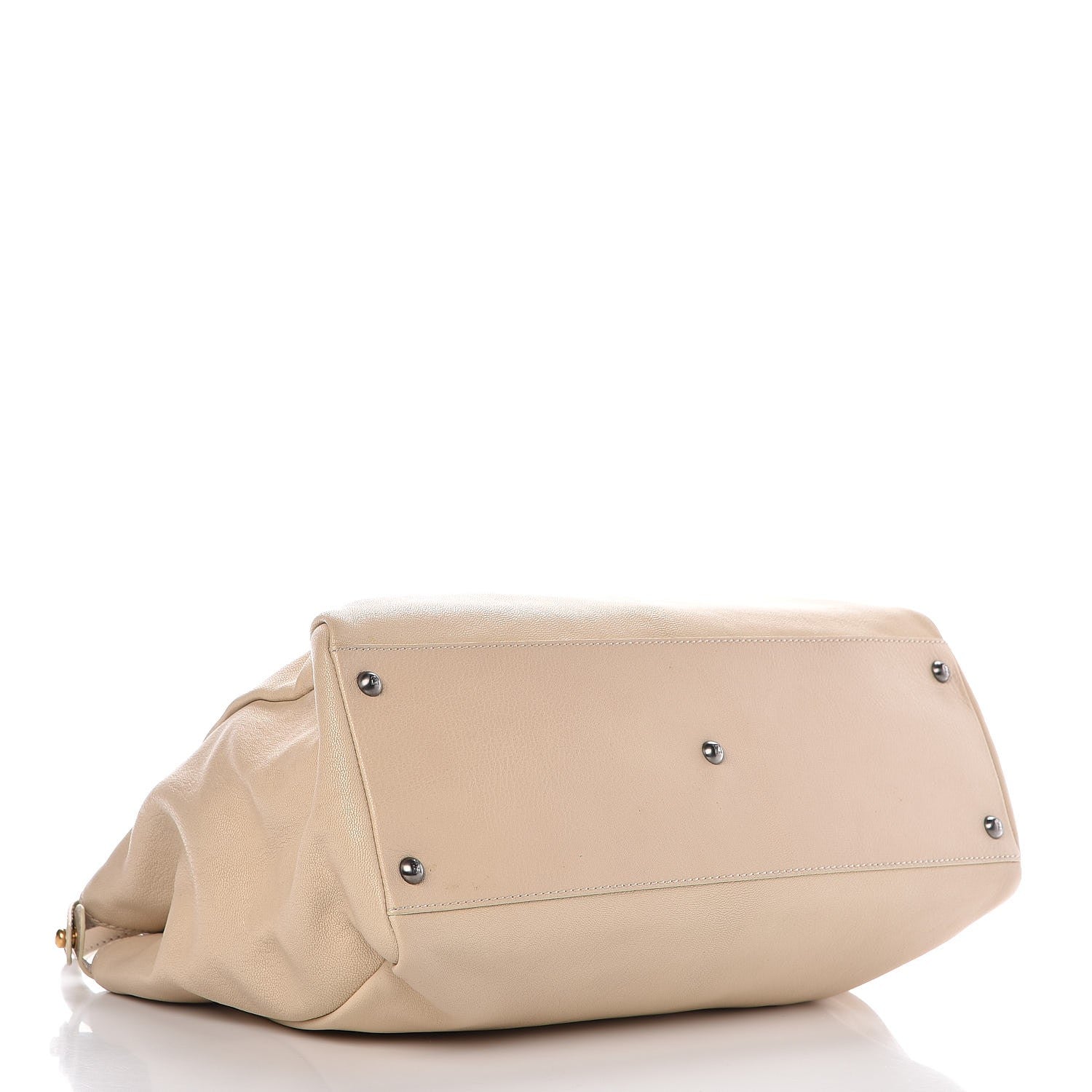 Fendi Goatskin Large Peekaboo Iconic Satchel Grigio Black 5 of 17