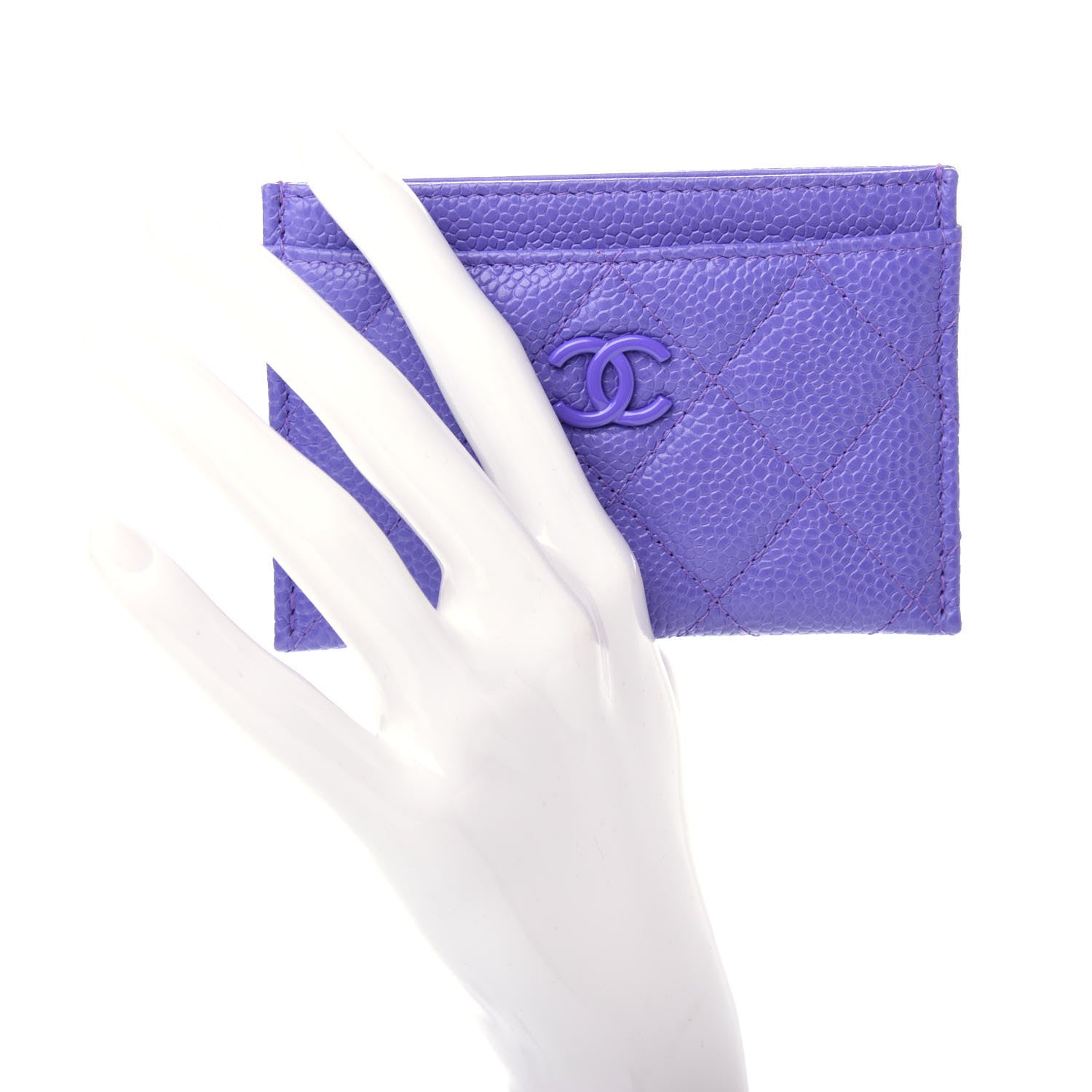 Chanel Caviar Quilted Incognito Card Holder Purple 2 of 9